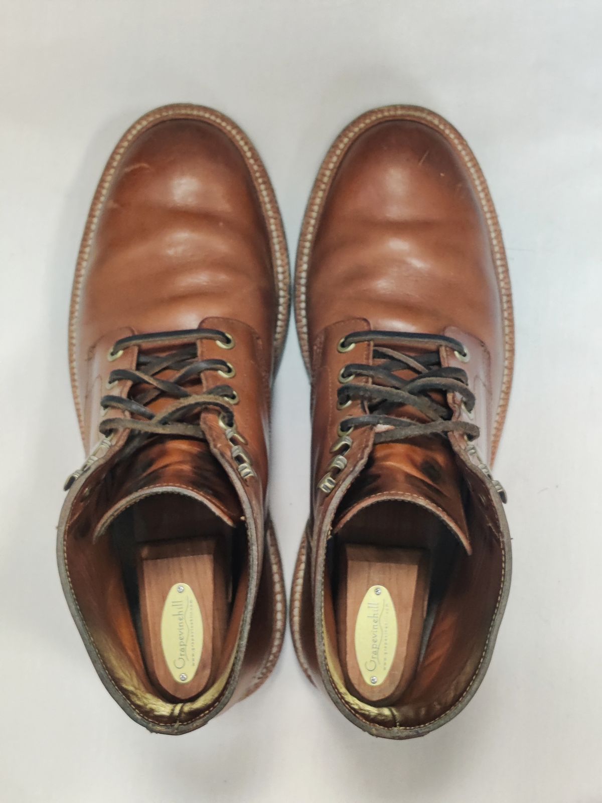 Photo by Patrick_I._Nas on December 2, 2024 of the Grant Stone Diesel Boot in Badalassi Carlo Saddle Tan Minerva.
