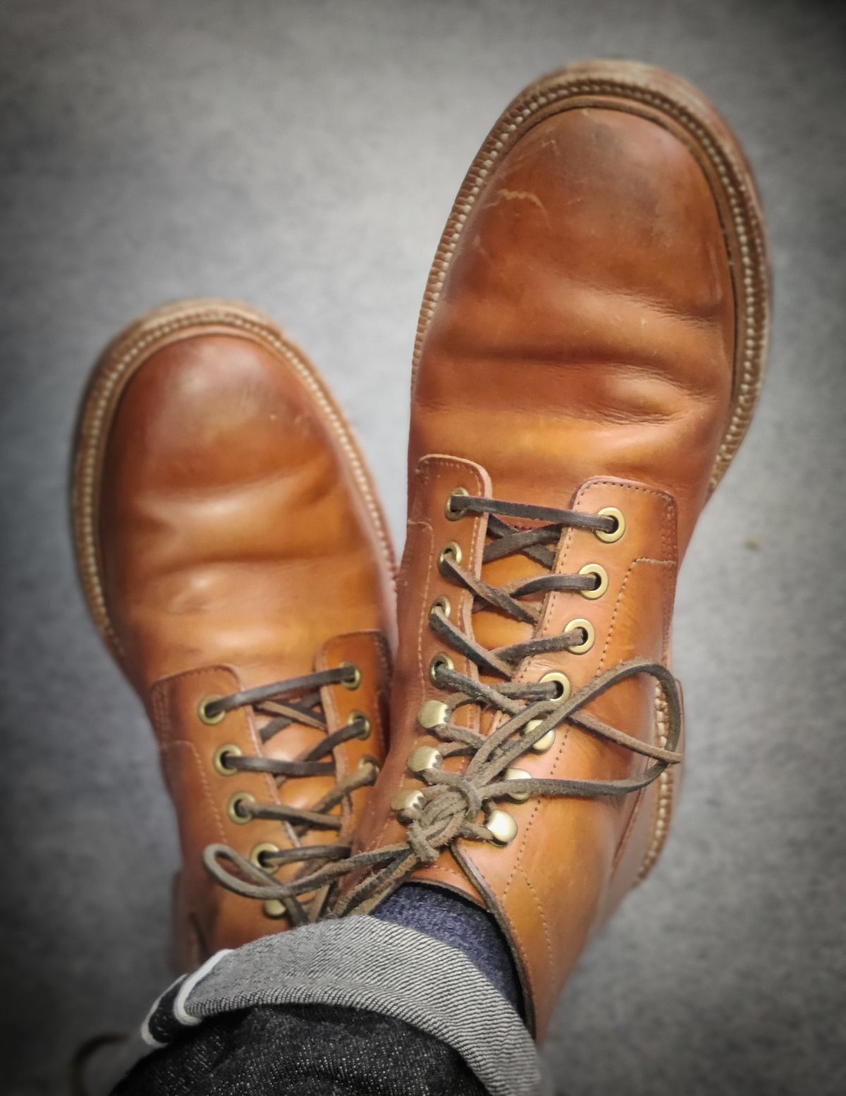 Photo by Patrick_I._Nas on December 2, 2024 of the Grant Stone Diesel Boot in Badalassi Carlo Saddle Tan Minerva.