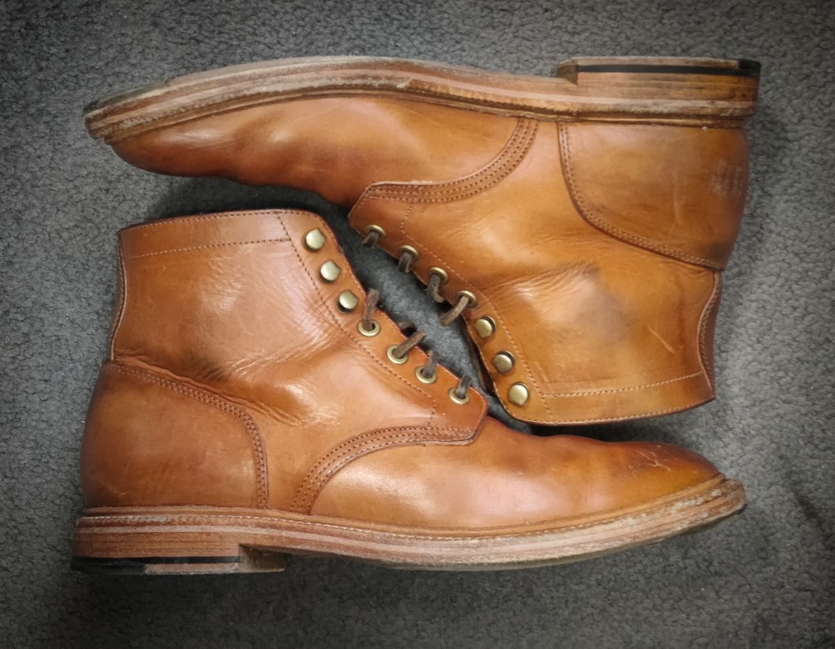 Photo by Patrick_I._Nas on December 2, 2024 of the Grant Stone Diesel Boot in Badalassi Carlo Saddle Tan Minerva.