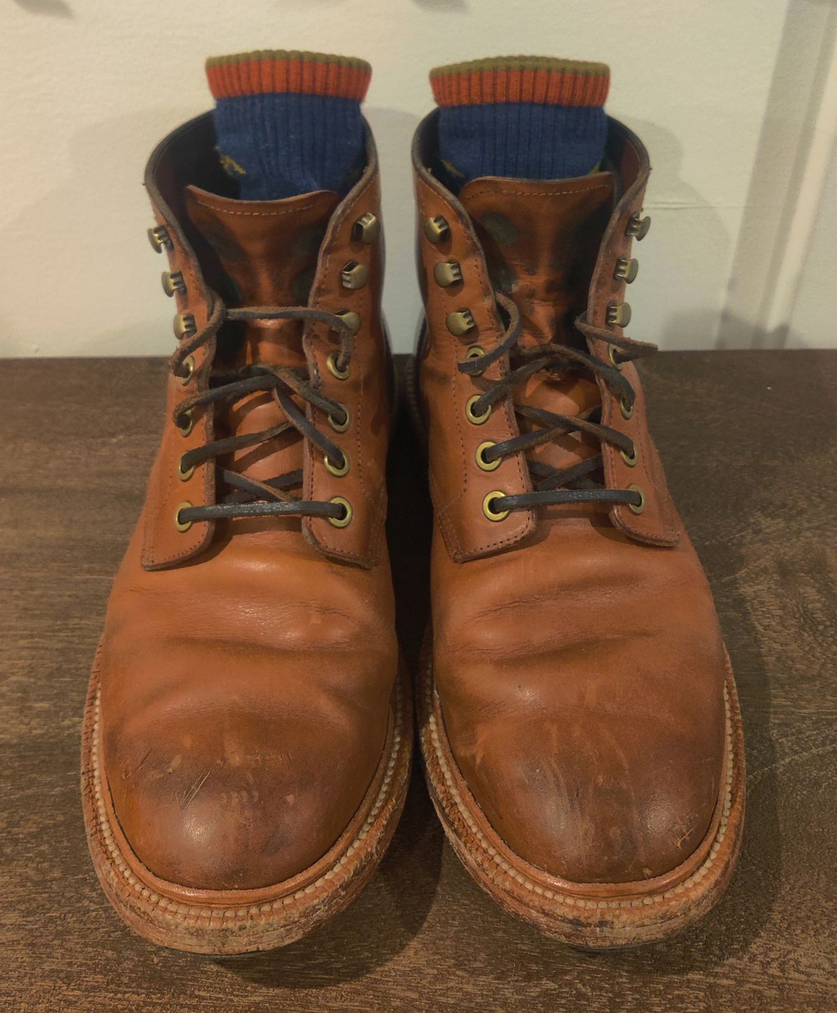 Photo by Patrick_I._Nas on December 14, 2024 of the Grant Stone Diesel Boot in Badalassi Carlo Saddle Tan Minerva.