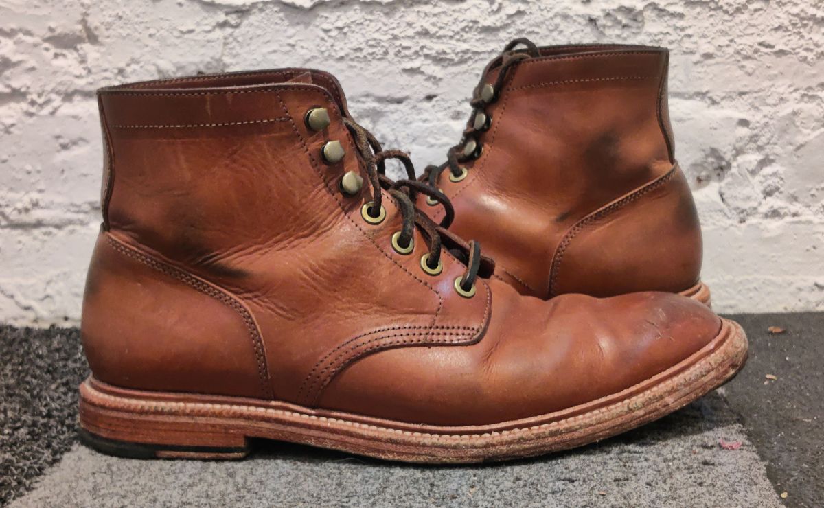 Photo by Patrick_I._Nas on December 17, 2024 of the Grant Stone Diesel Boot in Badalassi Carlo Saddle Tan Minerva.