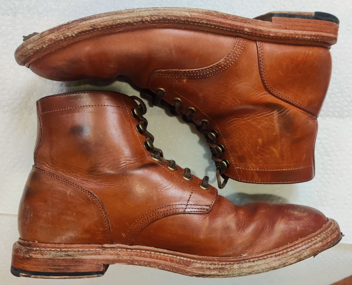 Photo by Patrick_I._Nas on January 2, 2025 of the Grant Stone Diesel Boot in Badalassi Carlo Saddle Tan Minerva.