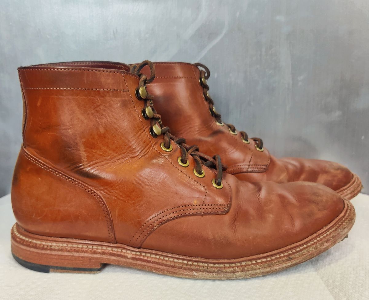 Photo by Patrick_I._Nas on January 2, 2025 of the Grant Stone Diesel Boot in Badalassi Carlo Saddle Tan Minerva.