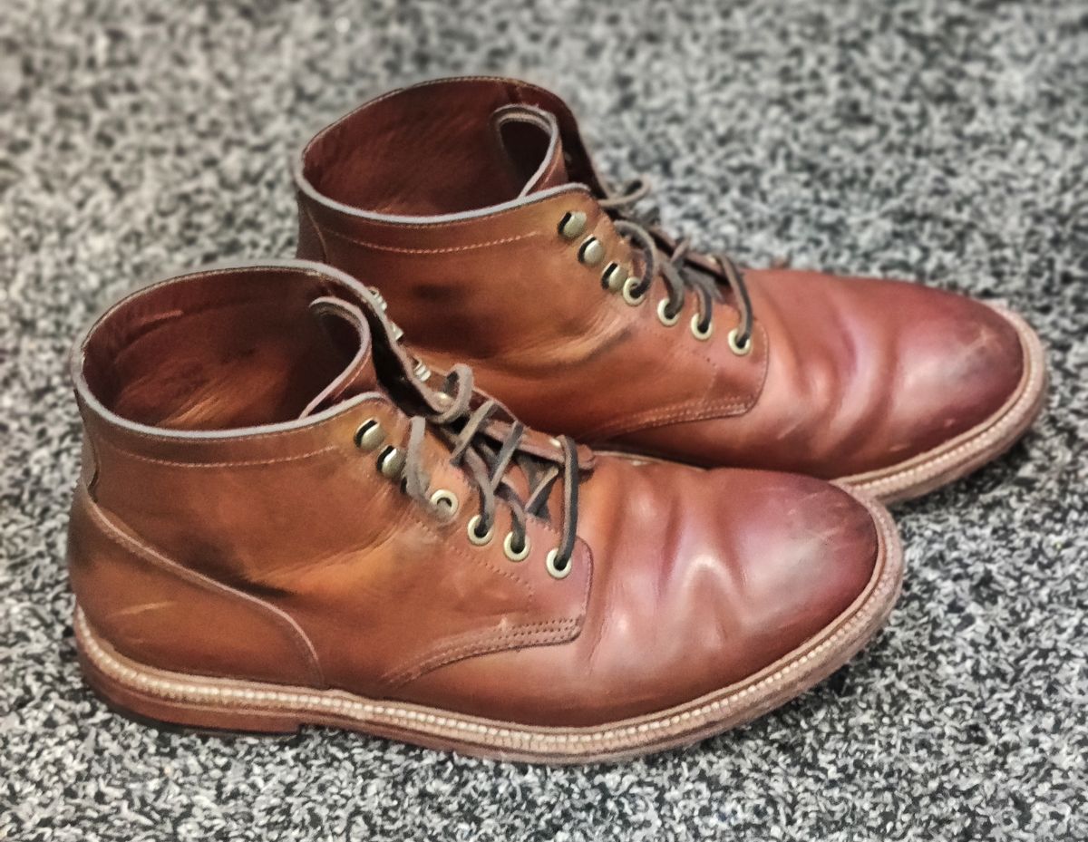 Photo by Patrick_I._Nas on January 3, 2025 of the Grant Stone Diesel Boot in Badalassi Carlo Saddle Tan Minerva.
