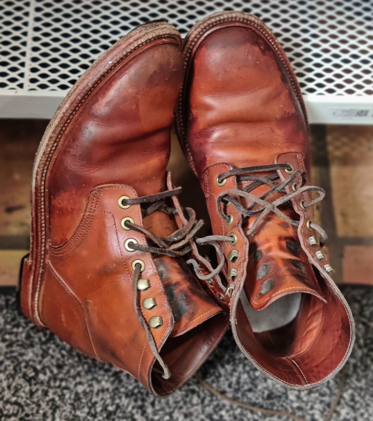Photo by Patrick_I._Nas on January 8, 2025 of the Grant Stone Diesel Boot in Badalassi Carlo Saddle Tan Minerva.