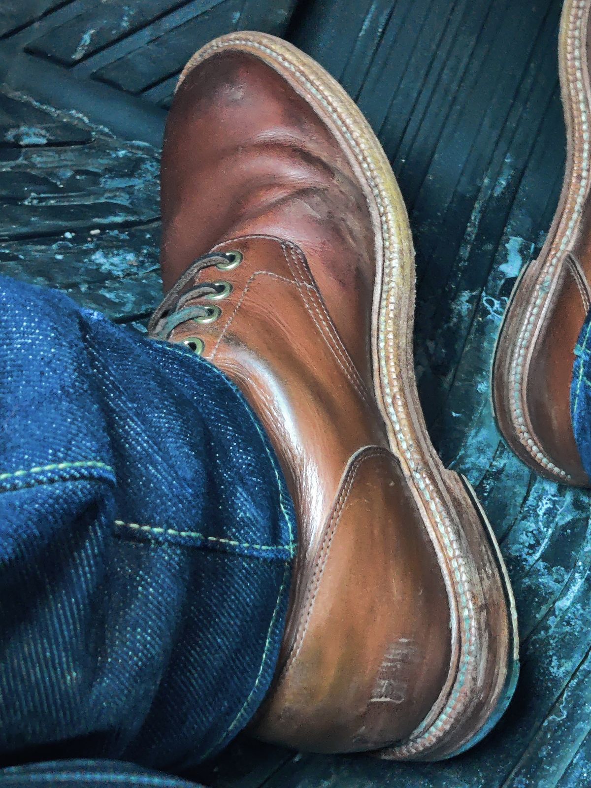 Photo by Patrick_I._Nas on January 15, 2025 of the Grant Stone Diesel Boot in Badalassi Carlo Saddle Tan Minerva.