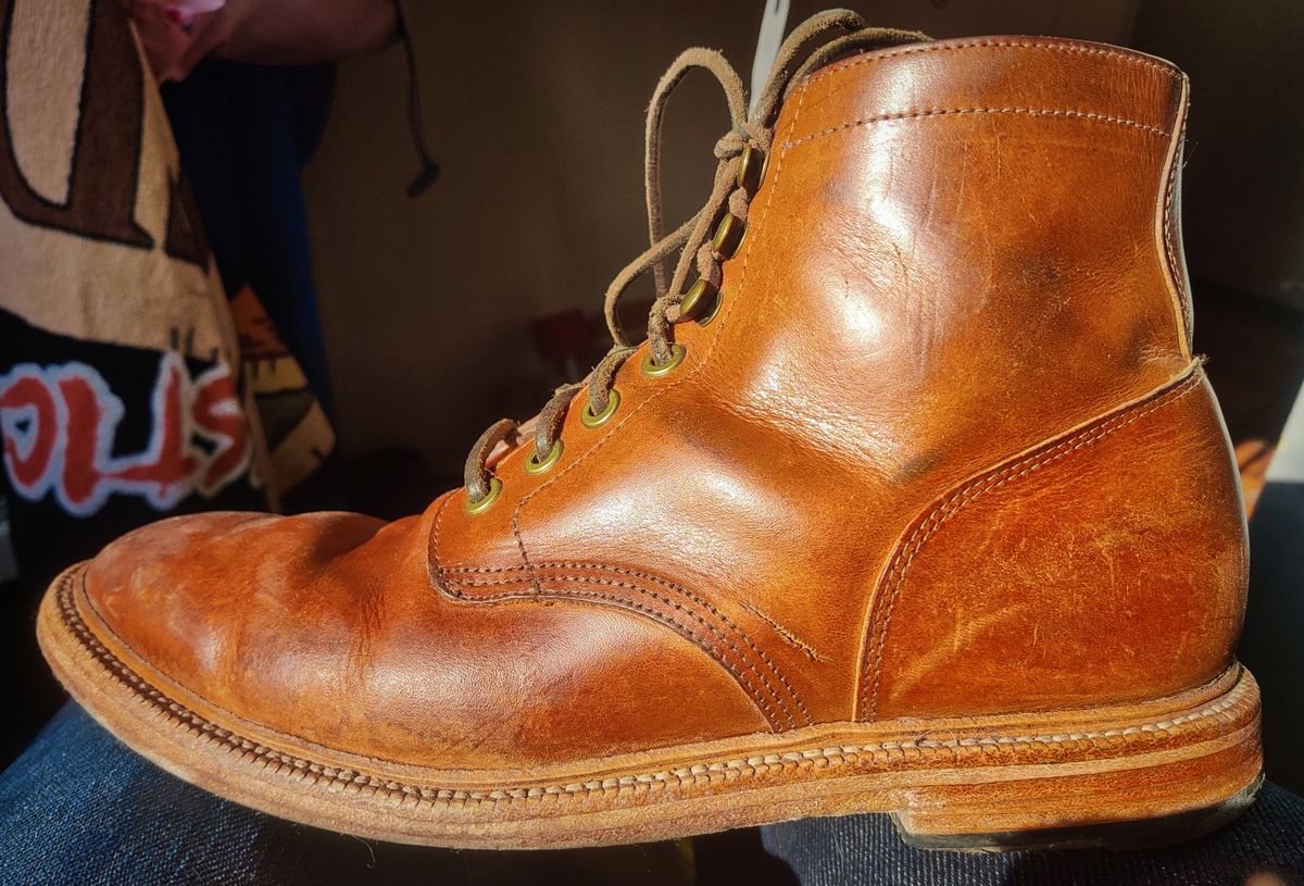 Photo by Patrick_I._Nas on January 20, 2025 of the Grant Stone Diesel Boot in Badalassi Carlo Saddle Tan Minerva.