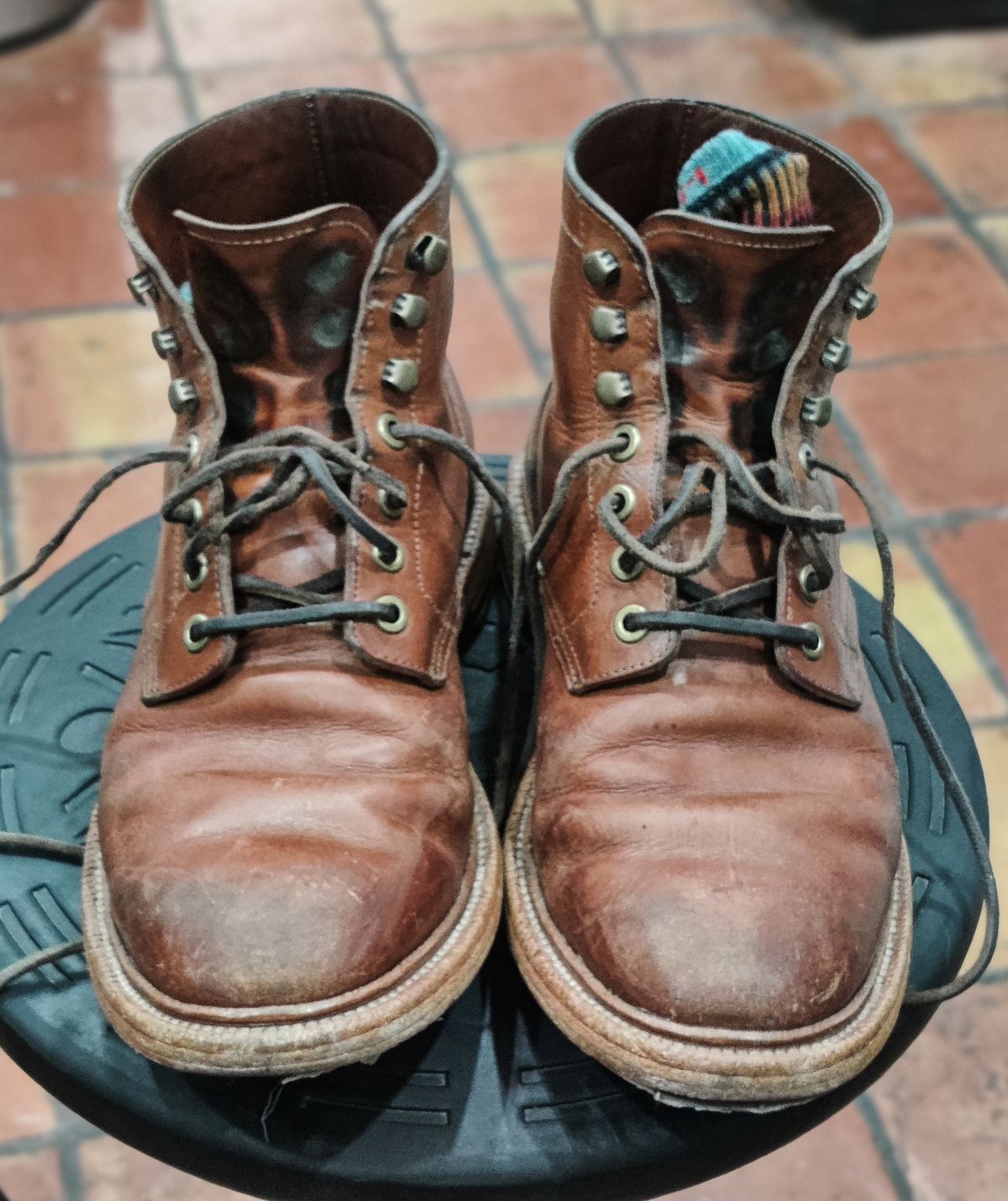 Photo by Patrick_I._Nas on January 28, 2025 of the Grant Stone Diesel Boot in Badalassi Carlo Saddle Tan Minerva.