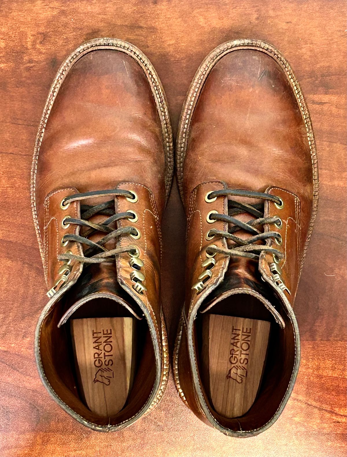 Photo by Patrick_I._Nas on March 3, 2025 of the Grant Stone Diesel Boot in Badalassi Carlo Saddle Tan Minerva.