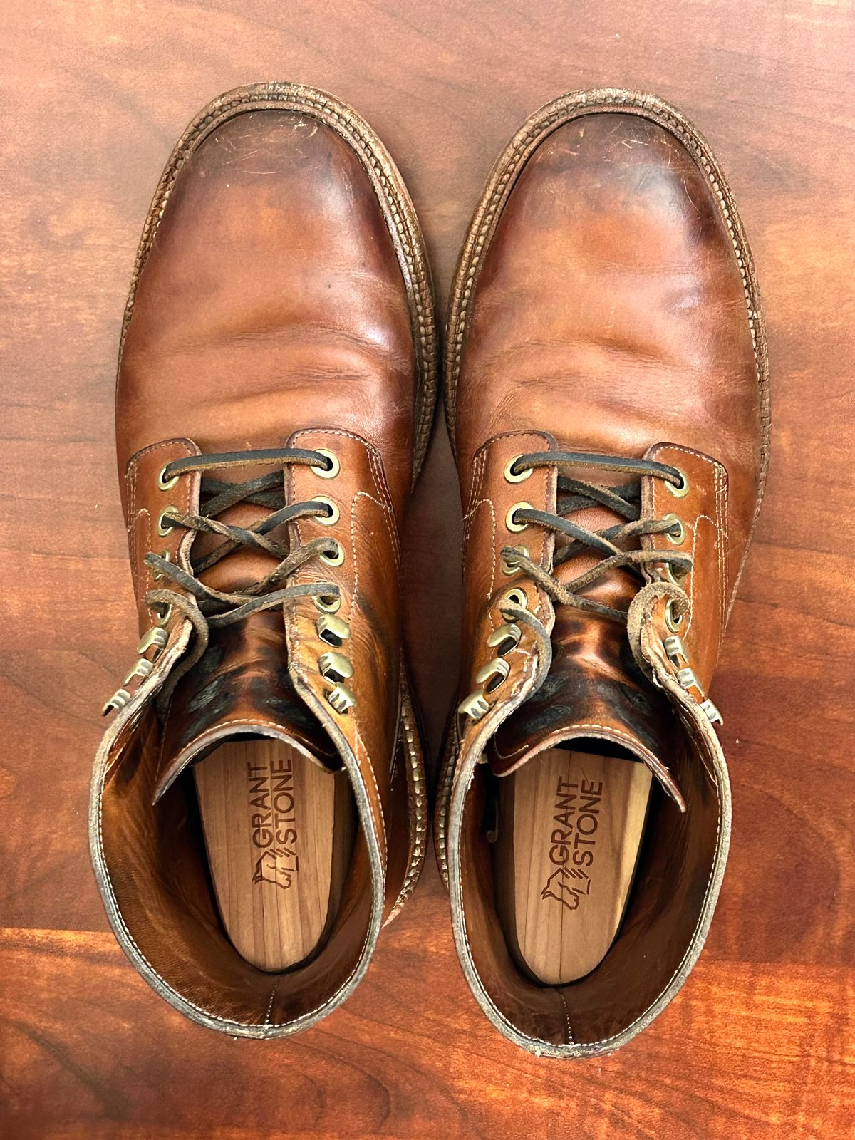 Photo by Patrick_I._Nas on April 3, 2025 of the Grant Stone Diesel Boot in Badalassi Carlo Saddle Tan Minerva.