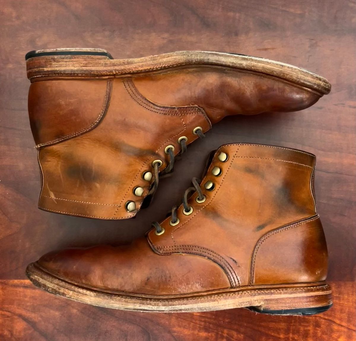 Photo by Patrick_I._Nas on April 3, 2025 of the Grant Stone Diesel Boot in Badalassi Carlo Saddle Tan Minerva.