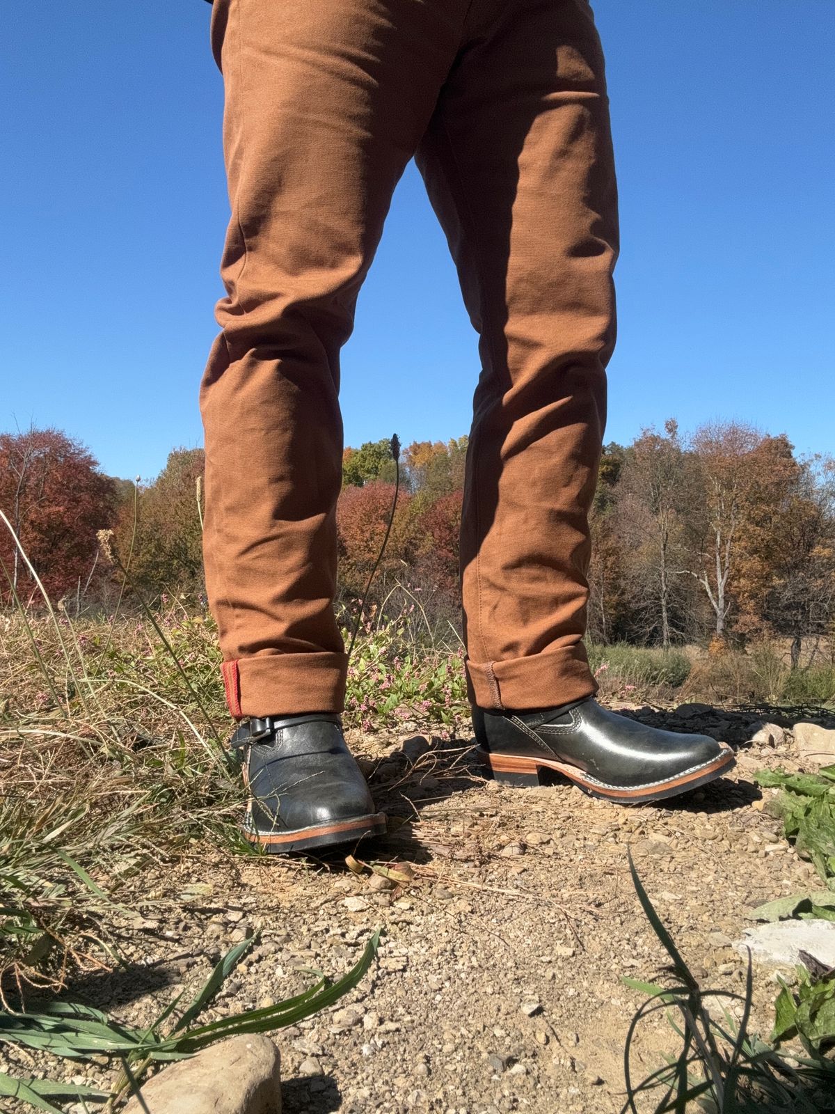 Photo by JuicyDeeluxe on October 19, 2024 of the Wesco Mister Lou in Maryam Petrolio Waxed Black Horsehide.