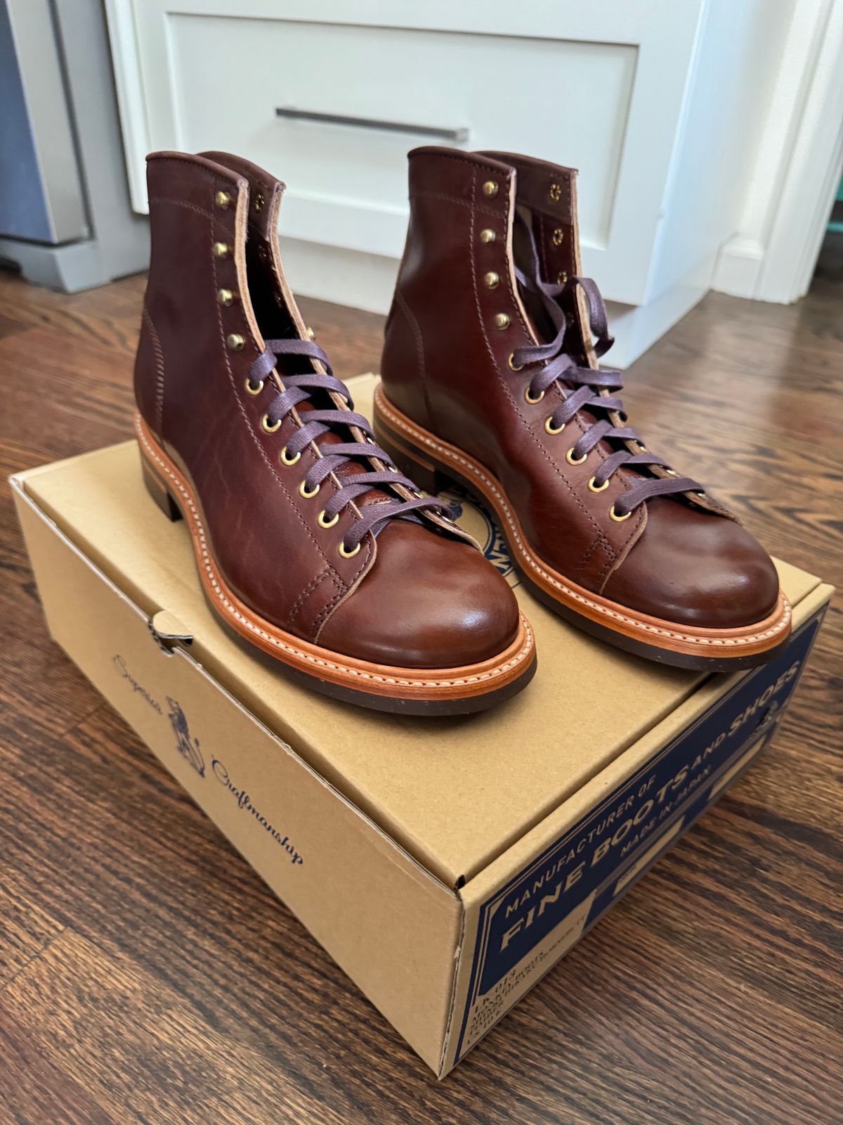 Photo by JuicyDeeluxe on July 30, 2025 of the John Lofgren Monkey Boots in Shinki Timber Oiled Horsebutt.