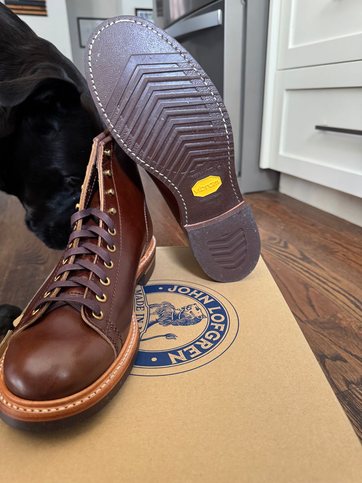 Photo by JuicyDeeluxe on July 30, 2025 of the John Lofgren Monkey Boots in Shinki Timber Oiled Horsebutt.