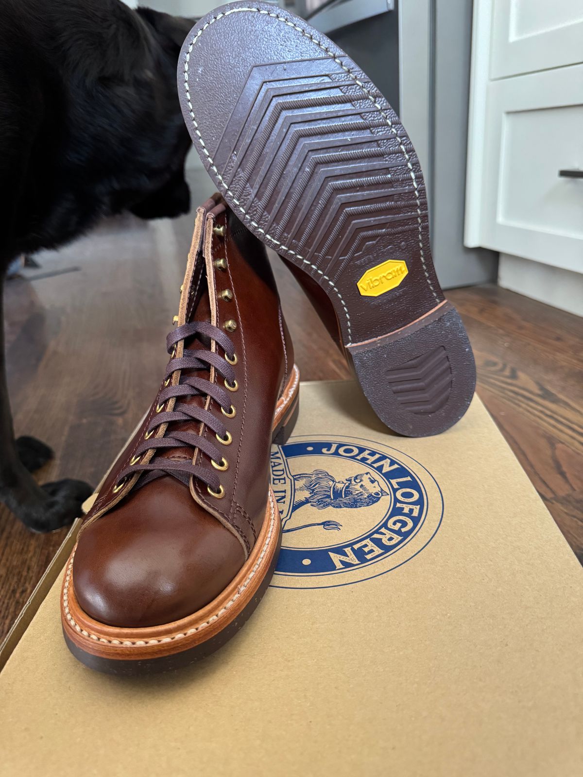 Photo by JuicyDeeluxe on July 30, 2025 of the John Lofgren Monkey Boots in Shinki Timber Oiled Horsebutt.