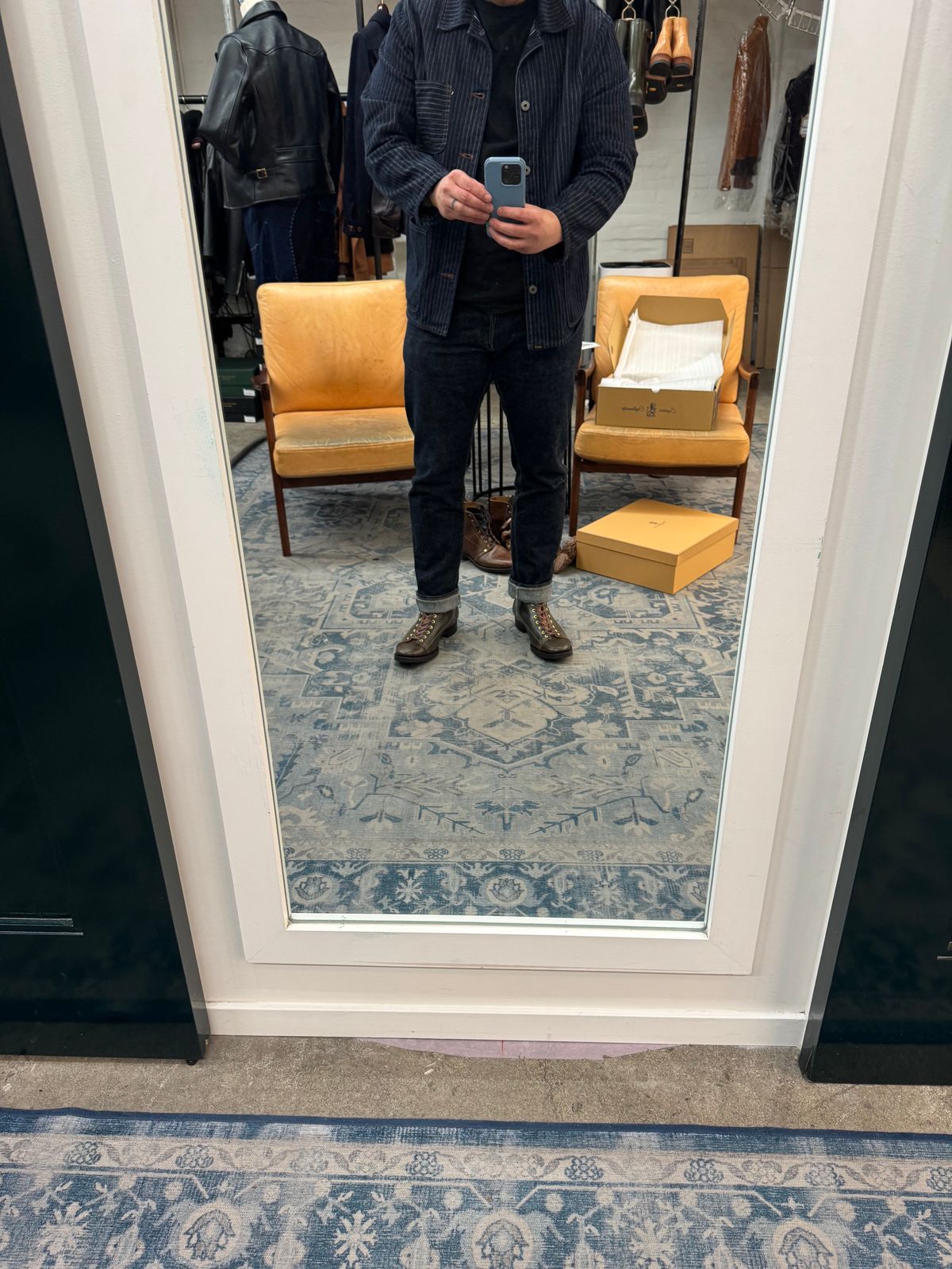 Photo by JuicyDeeluxe on May 6, 2025 of the Clinch Gary Boots in Maryam Horsebutt Overdyed Green.