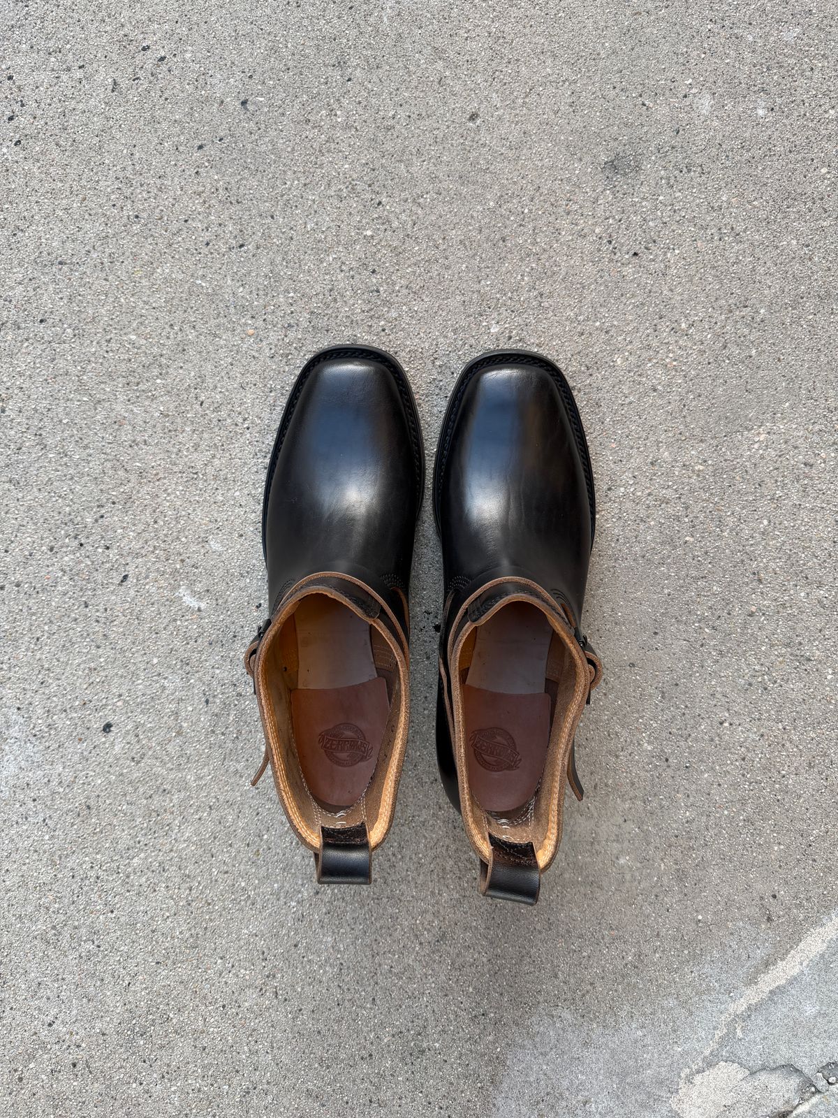 Photo by niku on March 14, 2026 of the Zerrows Shorty in black horse butt teacore.