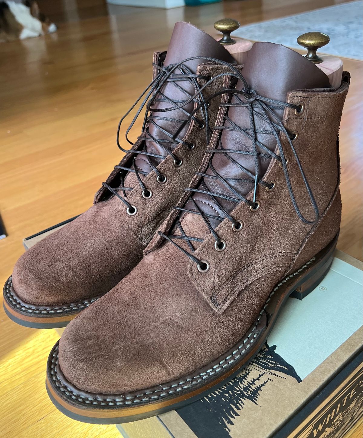 Photo by JPLopez124 on August 28, 2025 of the White's 350 Cruiser in Horween Brown Chromexcel Roughout.