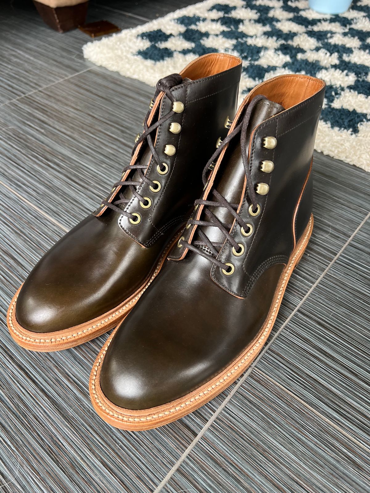 Photo by JPLopez124 on May 5, 2025 of the Grant Stone Diesel Boot in Horween Maduro Shell Cordovan.