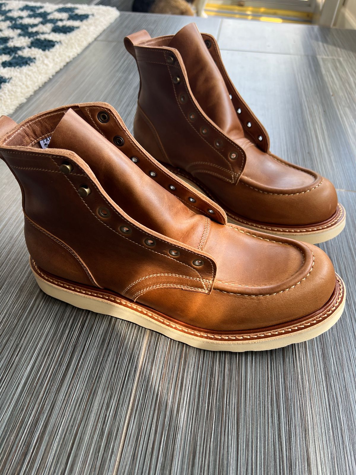 Photo by JPLopez124 on May 7, 2025 of the Truman Moc Toe in seidel sesame double shot.