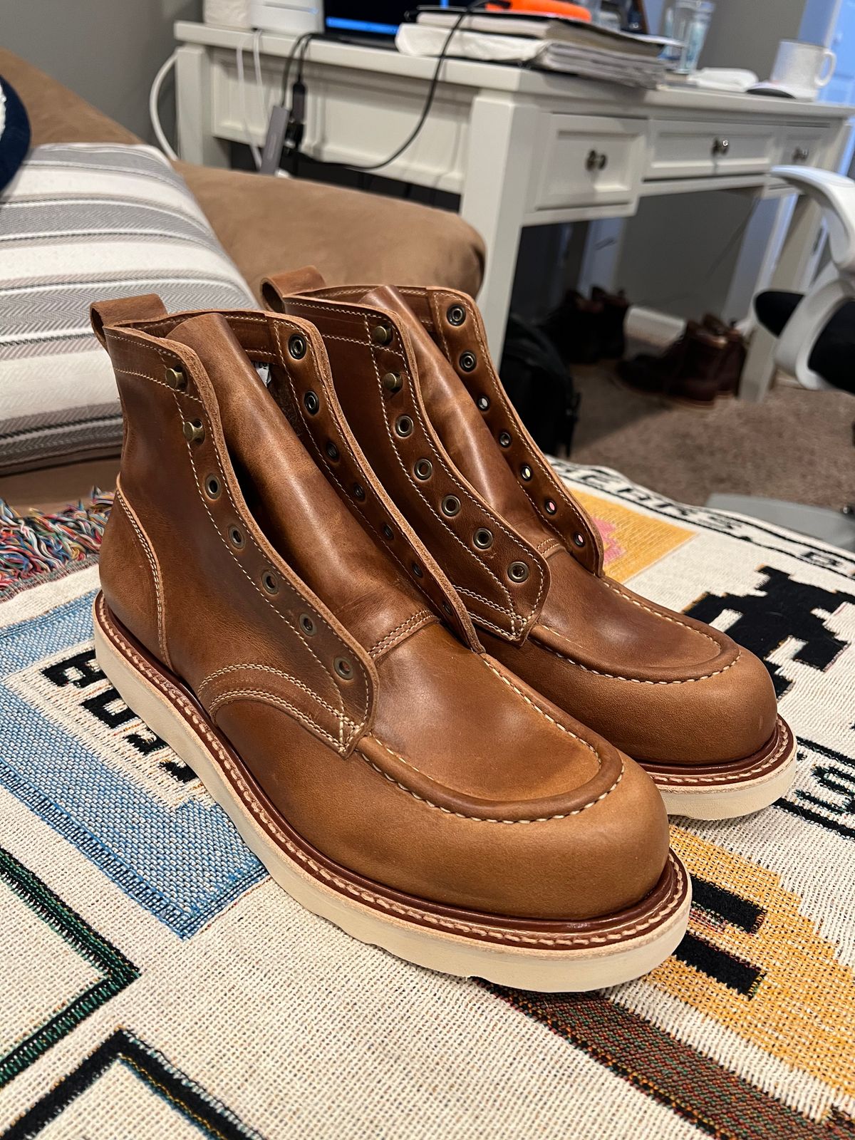 Photo by JPLopez124 on May 7, 2025 of the Truman Moc Toe in seidel sesame double shot.