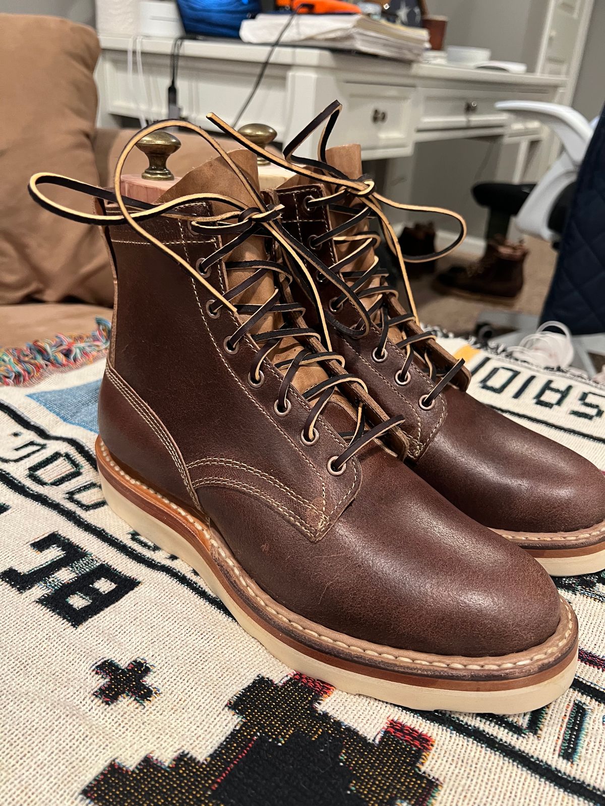 Photo by JPLopez124 on March 23, 2025 of the White's 350 Cruiser in Horween Natural Waxed Flesh & Horween Natural Chromexcel.