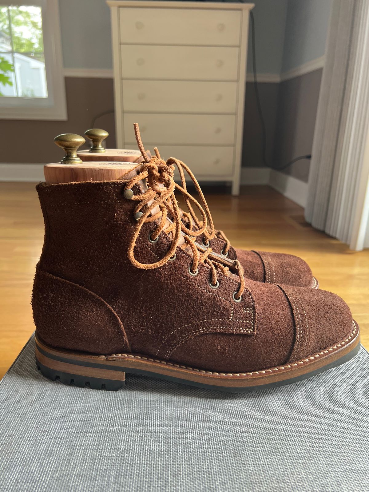 Photo by JPLopez124 on August 17, 2025 of the Truman Cap Toe Boot in Brown Logger.