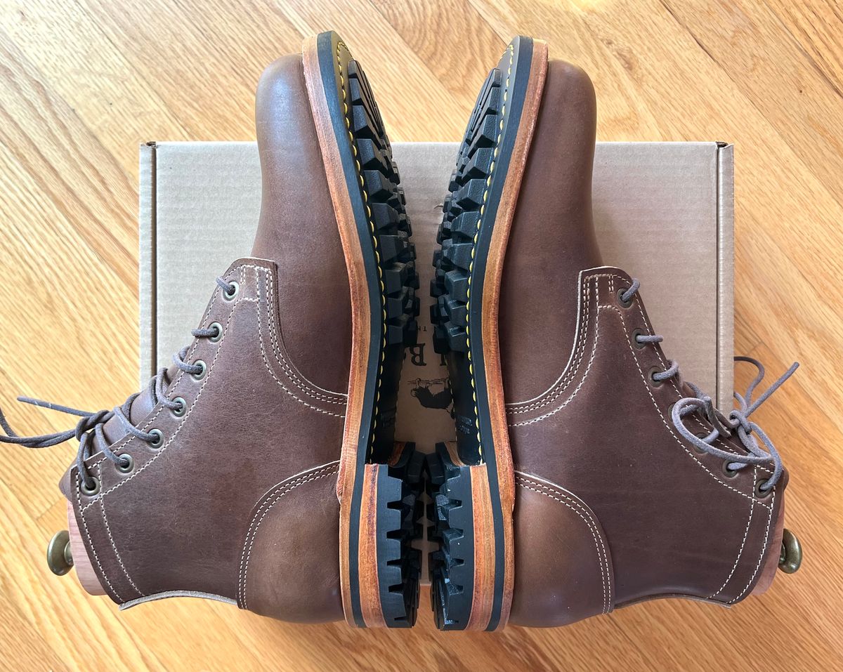 Photo by JPLopez124 on August 27, 2025 of the Truman Plain Toe Boot in Horween Walnut Cypress.