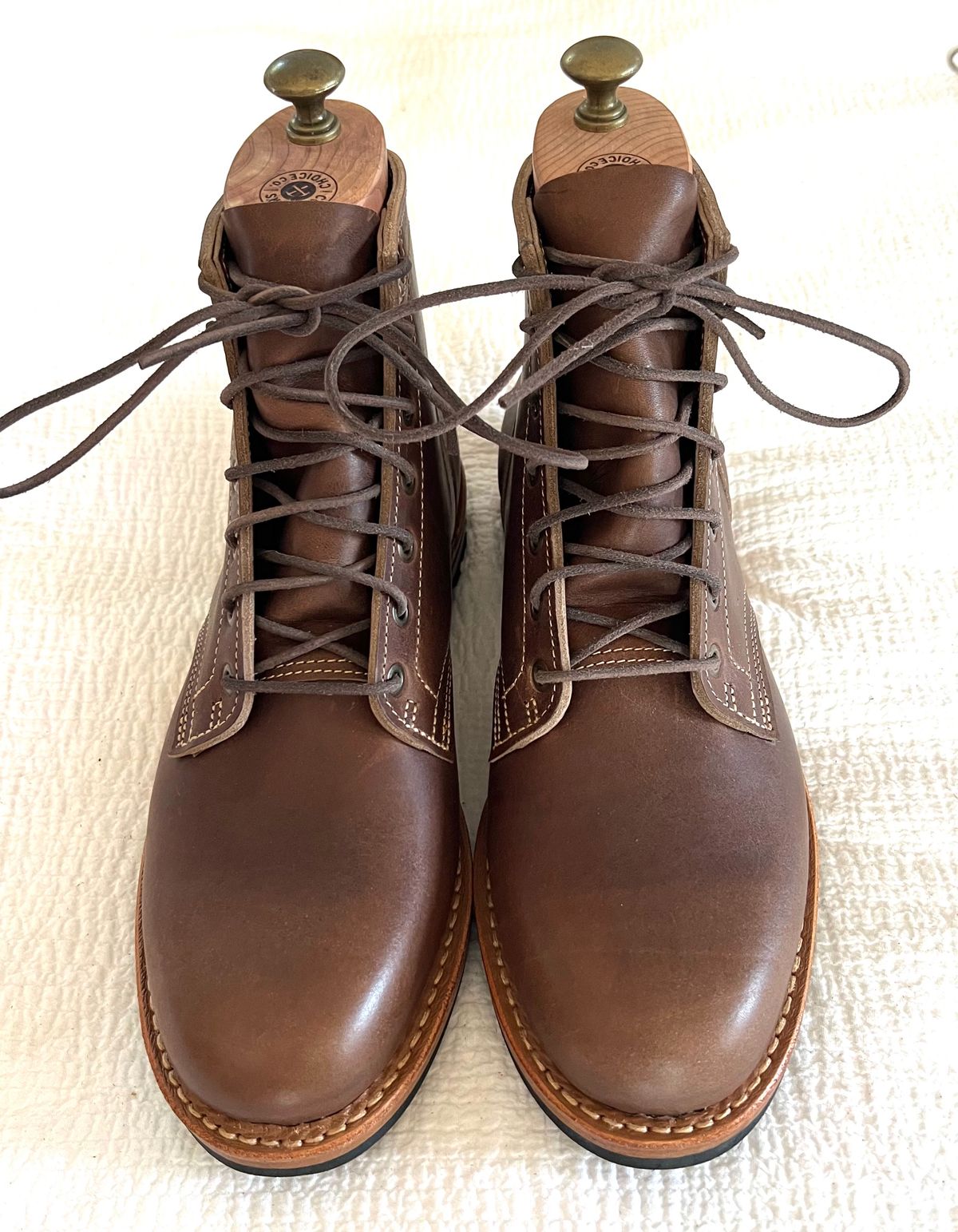 Photo by JPLopez124 on August 27, 2025 of the Truman Plain Toe Boot in Horween Walnut Cypress.
