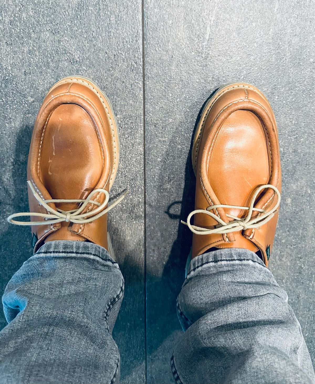 Photo by chazzboots on July 8, 2025 of the Paraboot Michael Marche II in Paraboot Natural Veg Tan.