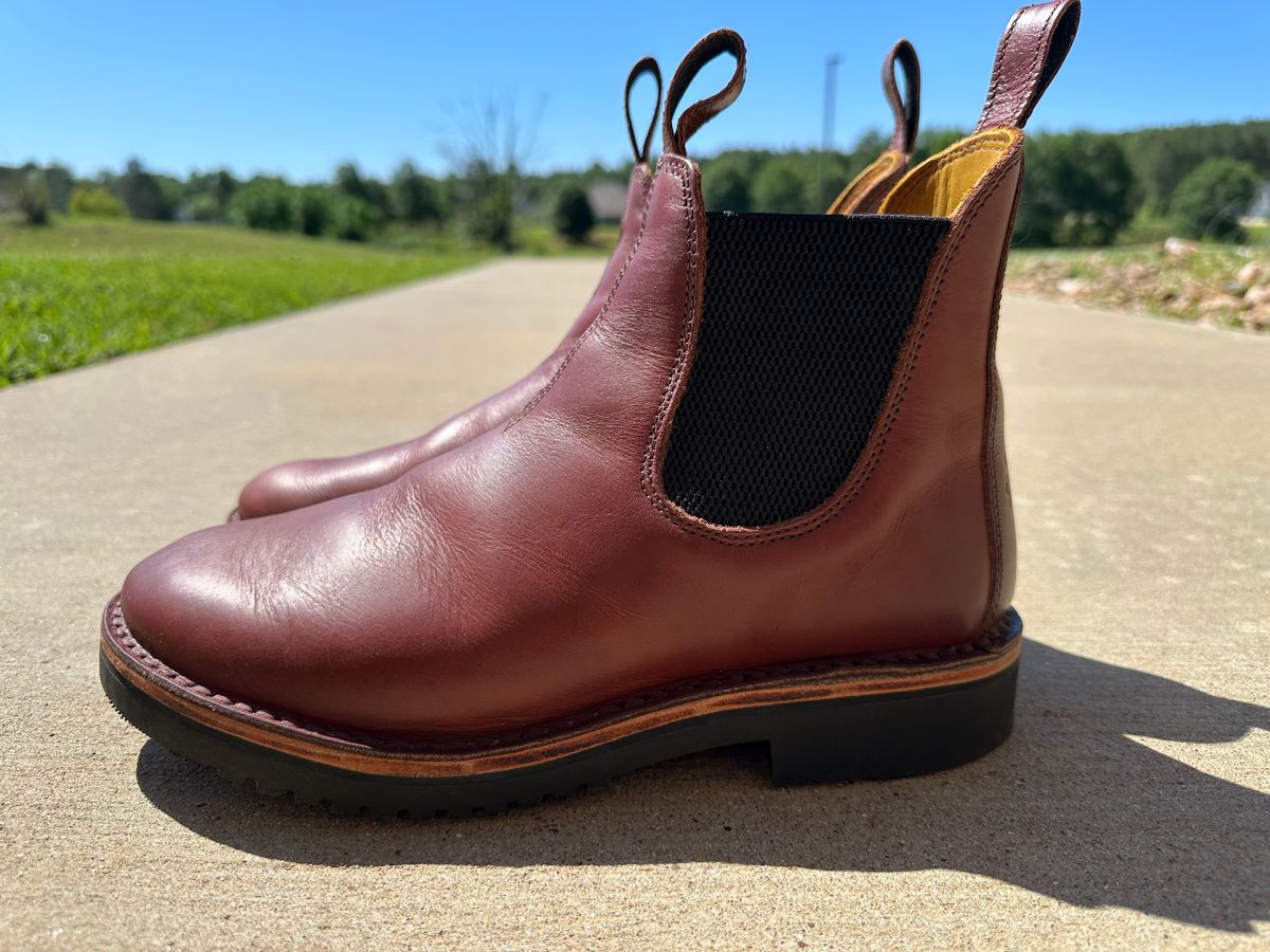 Photo by chazzboots on May 4, 2025 of the Jim Green Custom Stockman in Walnut Veg Tan.