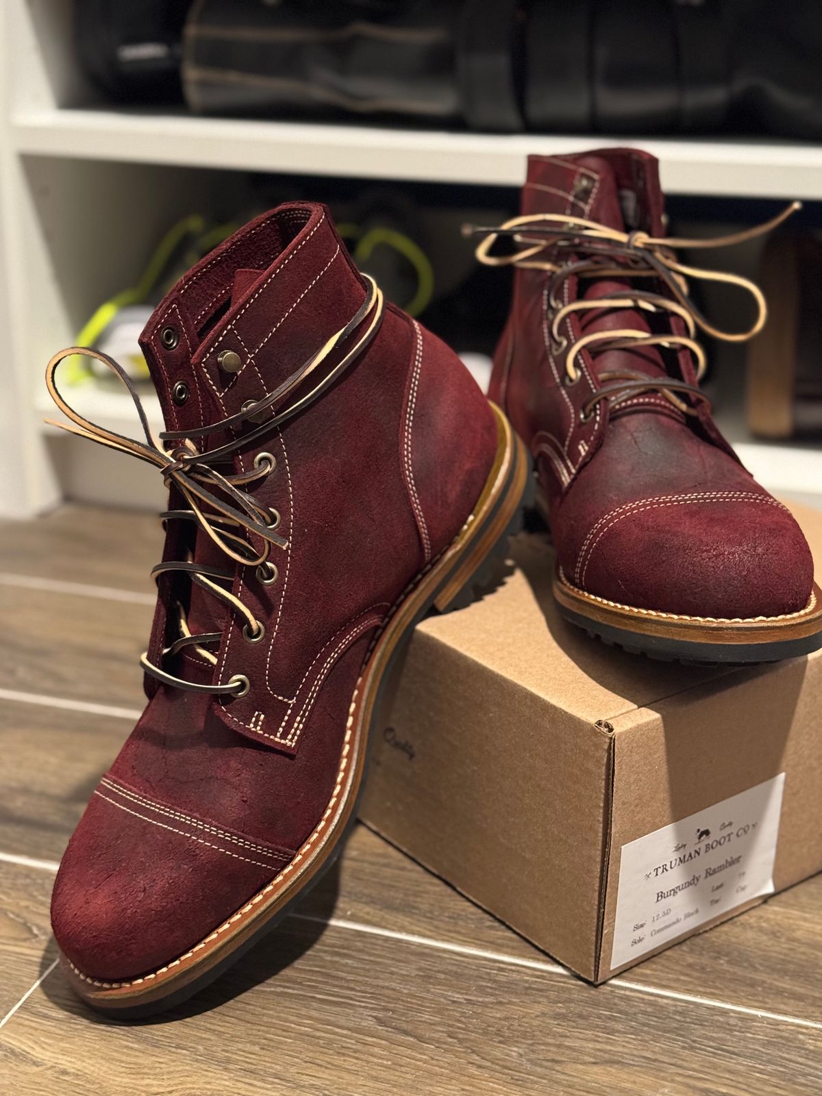 Photo by mp80 on February 15, 2025 of the Truman Cap Toe Boot in C.F. Stead Burgundy Rambler.