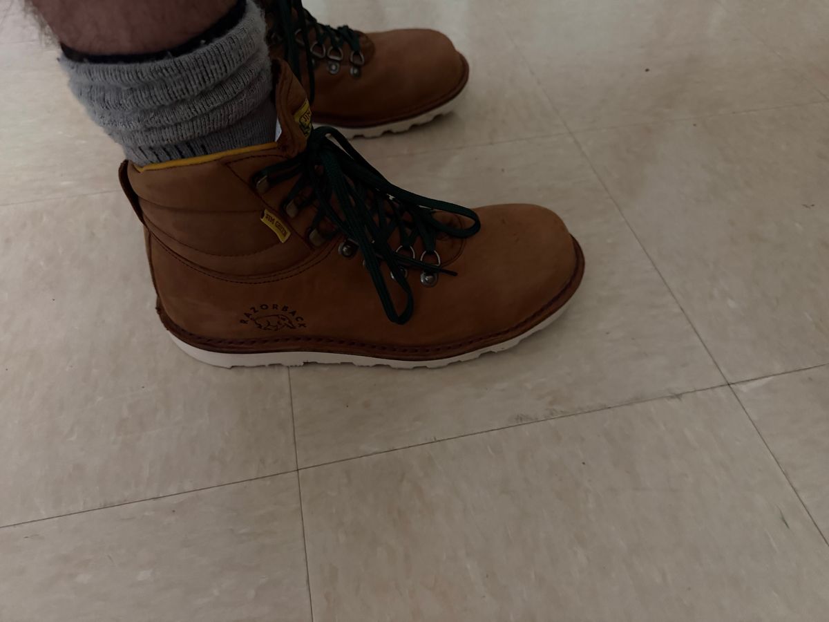 Photo by Amess923 on May 27, 2026 of the Jim Green Razorback Composite Toe in Fudge Crazy Horse.
