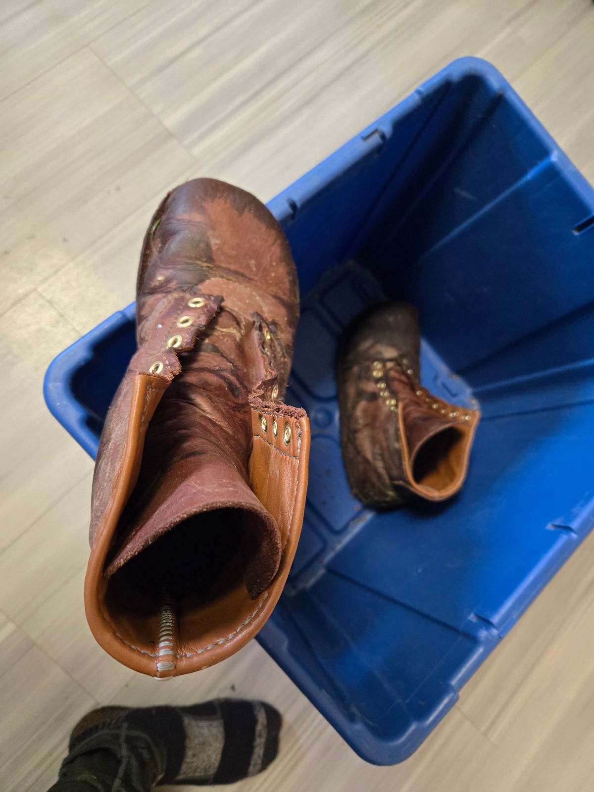 Photo by Amess923 on April 12, 2025 of the Self-Made Barefoot Boot in Chap.