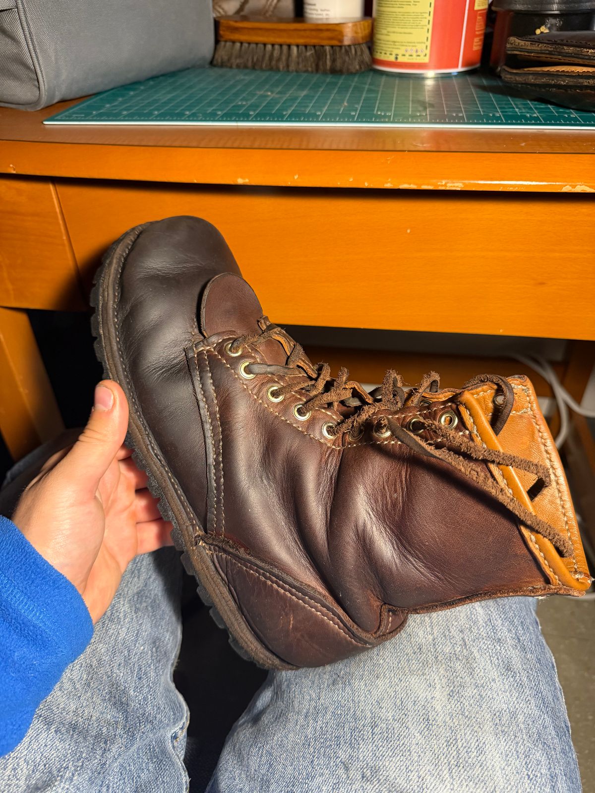 Photo by Amess923 on October 31, 2025 of the Self-Made Barefoot Boot in Chap.