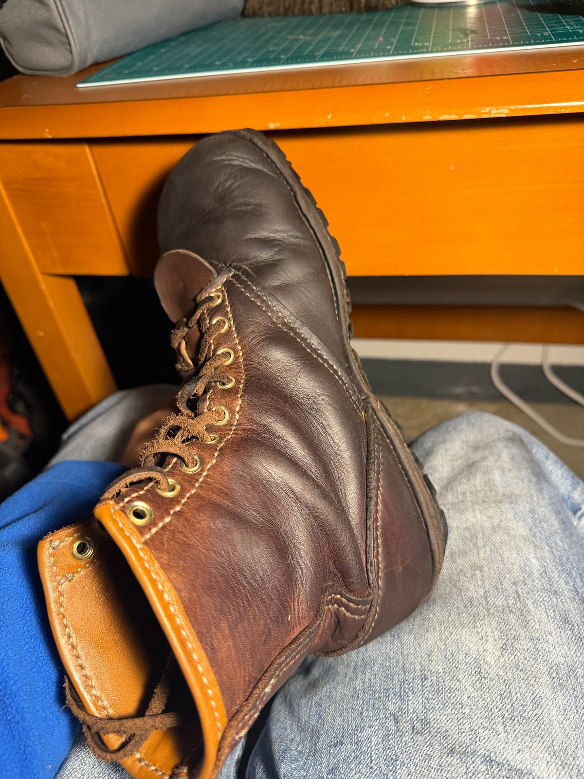 Photo by Amess923 on October 31, 2025 of the Self-Made Barefoot Boot in Chap.