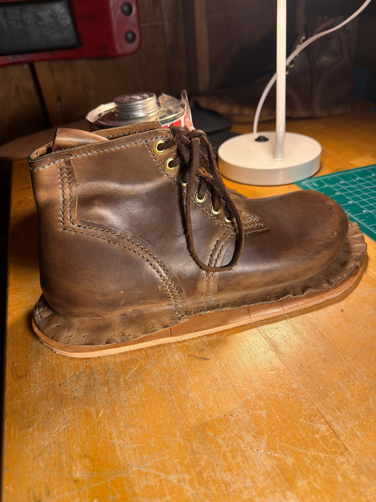 Photo by Amess923 on December 13, 2025 of the Self-Made Service Boot in Horween Natural Chromexcel.