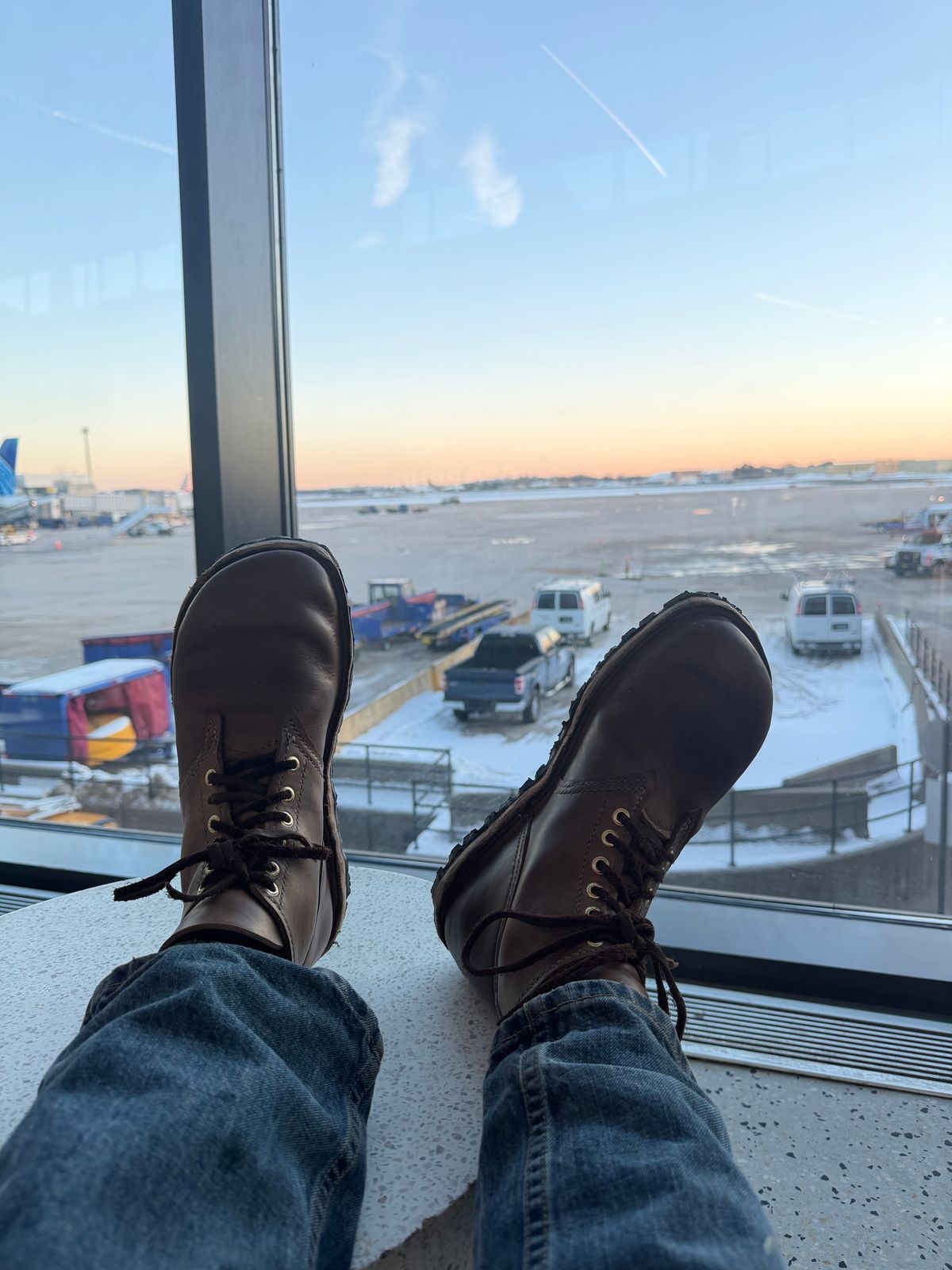 Photo by Amess923 on January 23, 2026 of the Self-Made Service Boot in Horween Natural Chromexcel.