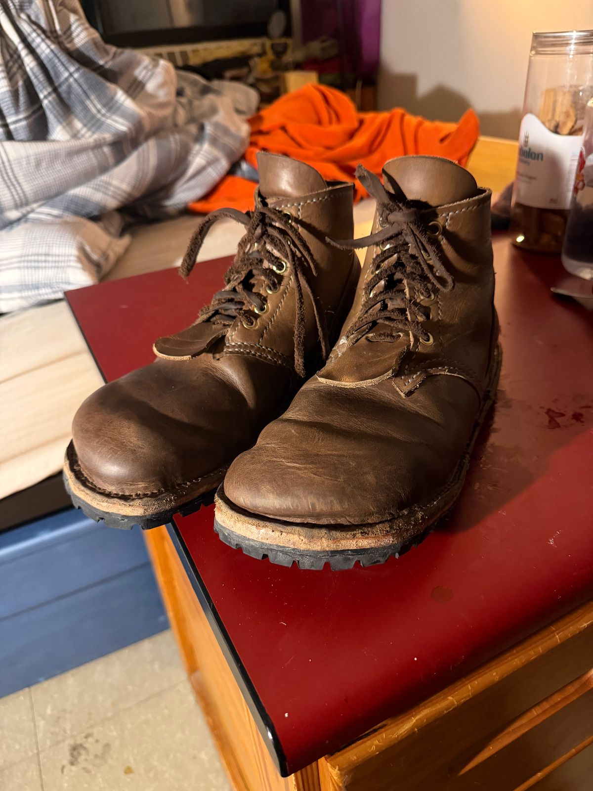 Photo by Amess923 on February 12, 2026 of the Self-Made Service Boot in Horween Natural Chromexcel.