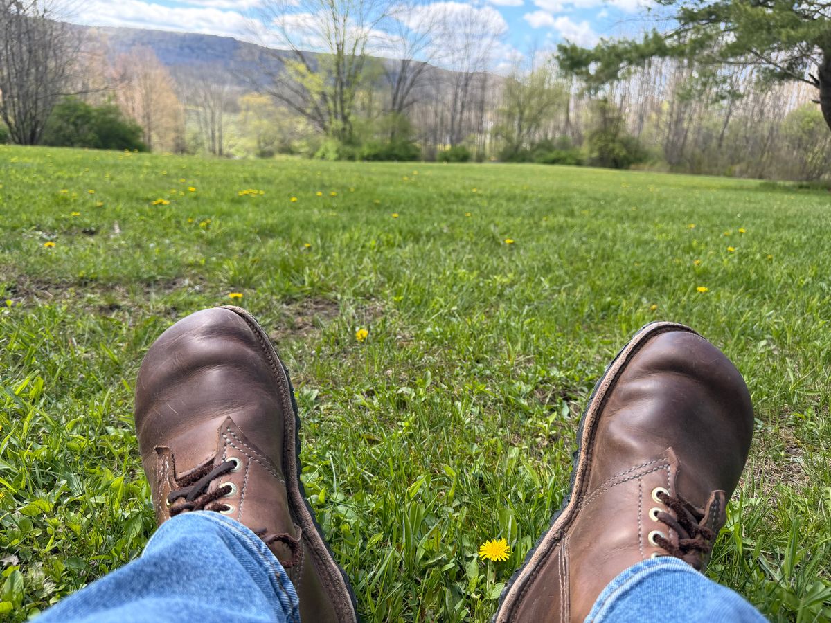 Photo by Amess923 on May 3, 2026 of the Self-Made Service Boot in Horween Natural Chromexcel.