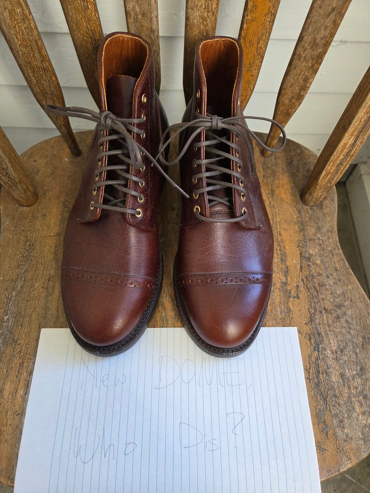 Photo by philosophersboots on October 1, 2025 of the Grant Stone Garrison Boot in C.F. Stead Crimson Classic Kudu.