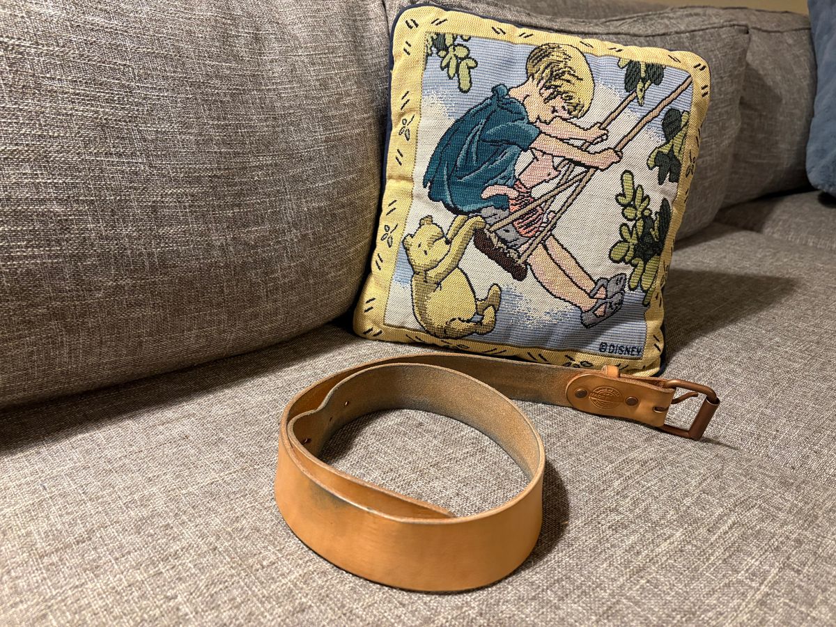 Photo by geckotrekker on November 3, 2025 of the Lanks Leatherworks Full Grain Leather Belt in Unknown Natural Veg Tan.