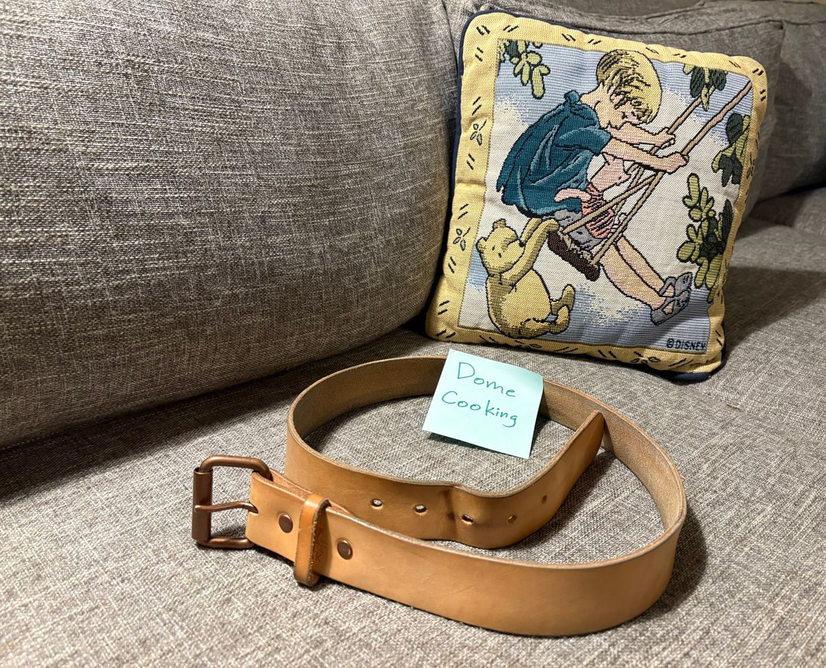 Photo by geckotrekker on November 3, 2025 of the Lanks Leatherworks Full Grain Leather Belt in Unknown Natural Veg Tan.