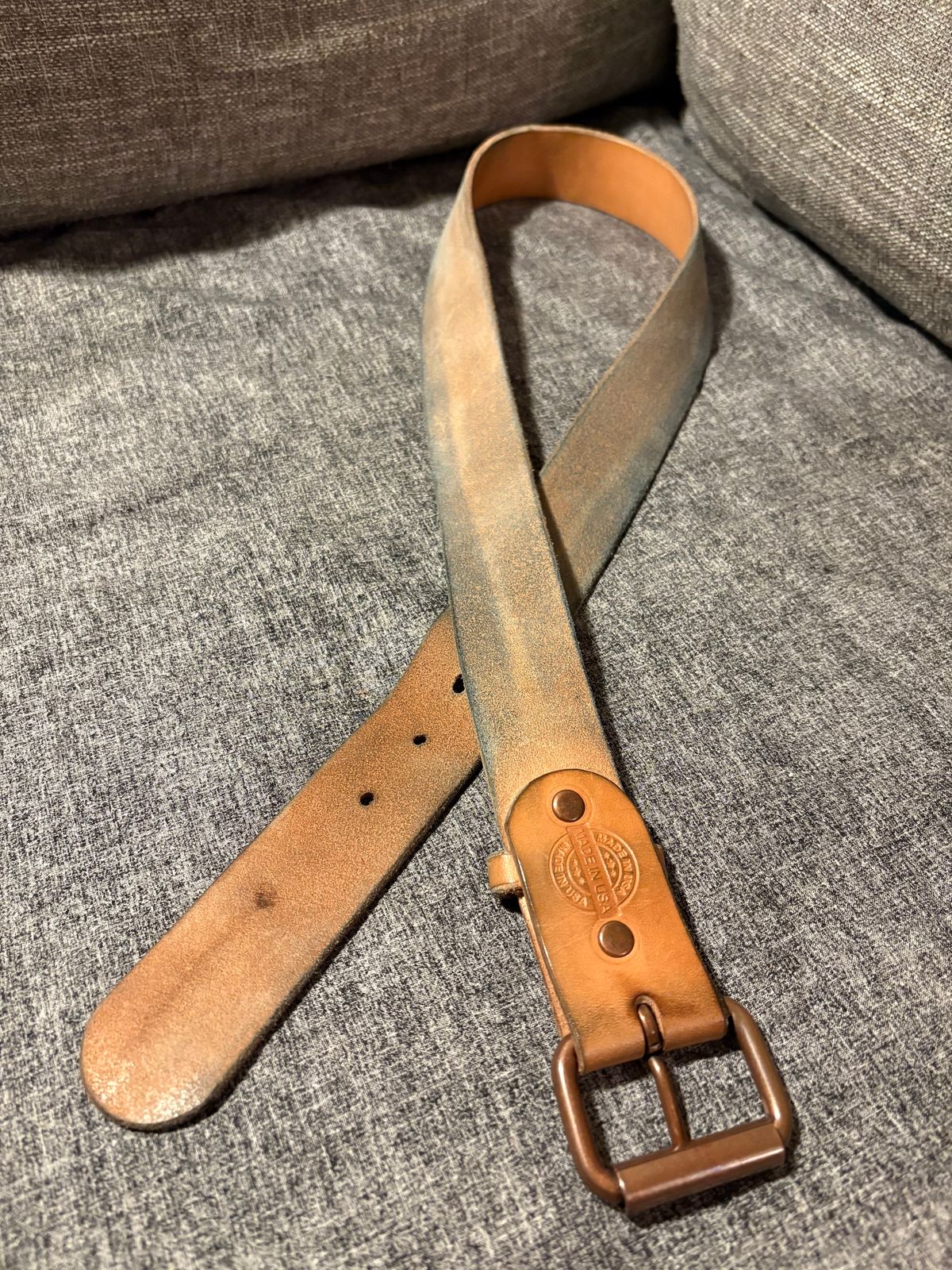 Photo by geckotrekker on March 4, 2026 of the Lanks Leatherworks Full Grain Leather Belt in Unknown Natural Veg Tan.