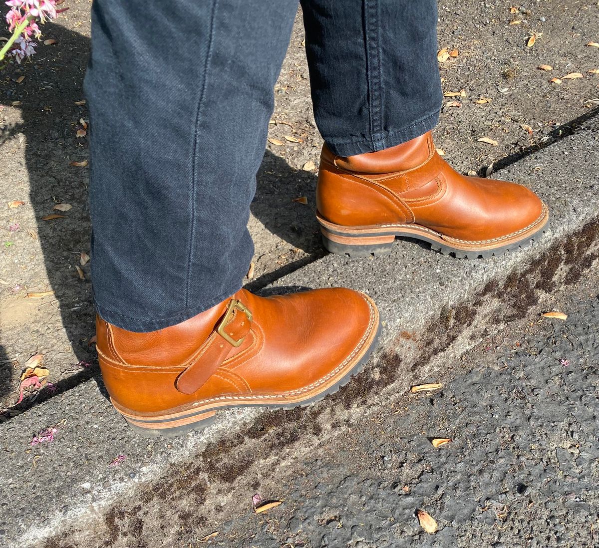 Photo by geckotrekker on June 18, 2025 of the Wesco Boss Engineer Boot in Seidel British Tan Domain.