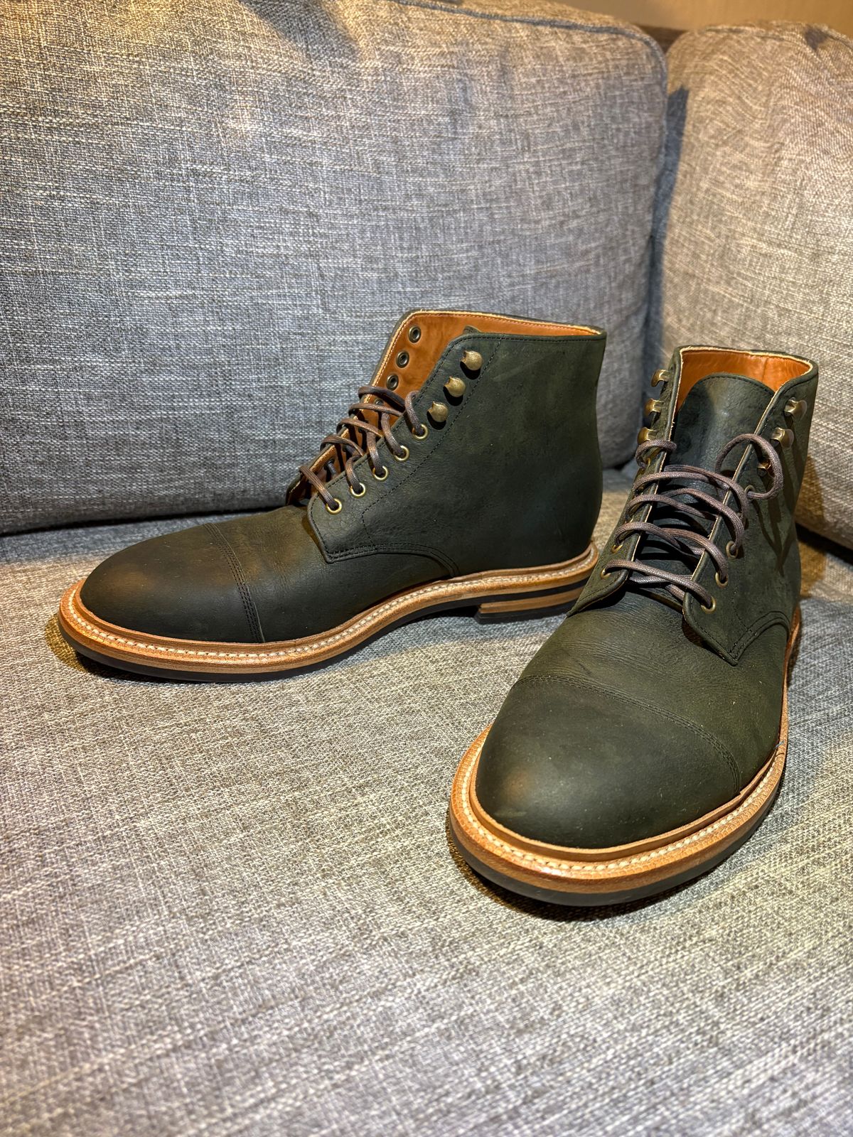 Photo by geckotrekker on February 22, 2026 of the Grant Stone Cap Toe Boot in C.F. Stead Forest Kudu.