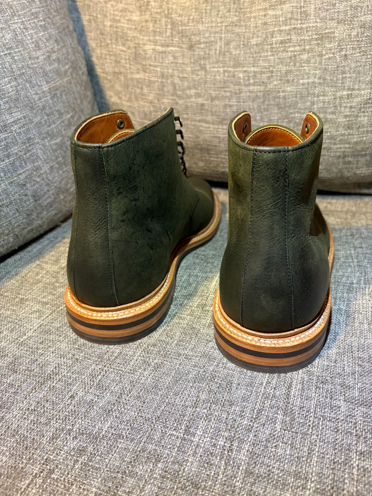 Photo by geckotrekker on February 22, 2026 of the Grant Stone Cap Toe Boot in C.F. Stead Forest Kudu.