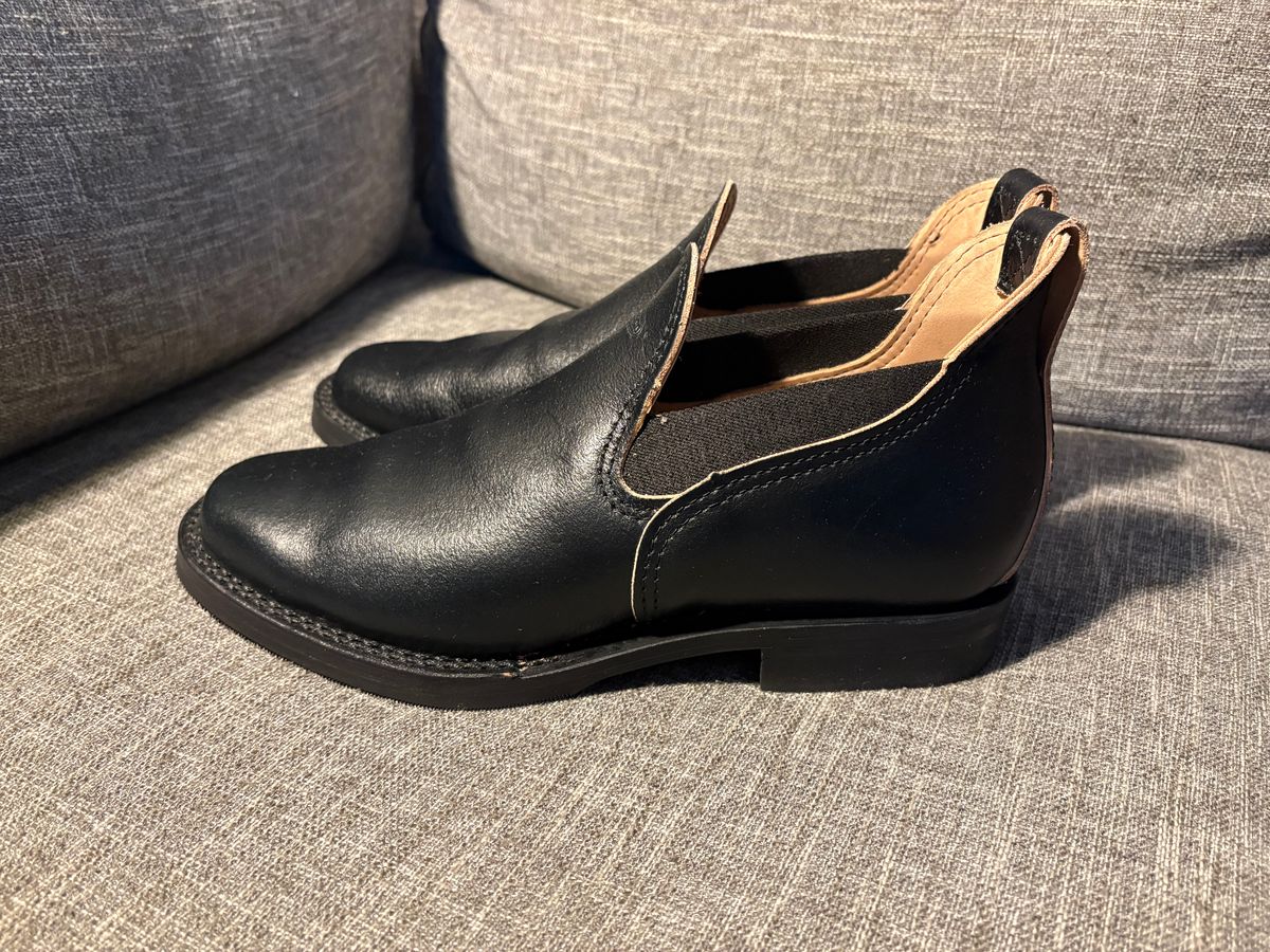Photo by geckotrekker on May 17, 2026 of the Wesco Romeo in Horween Navy Waxed Flesh.