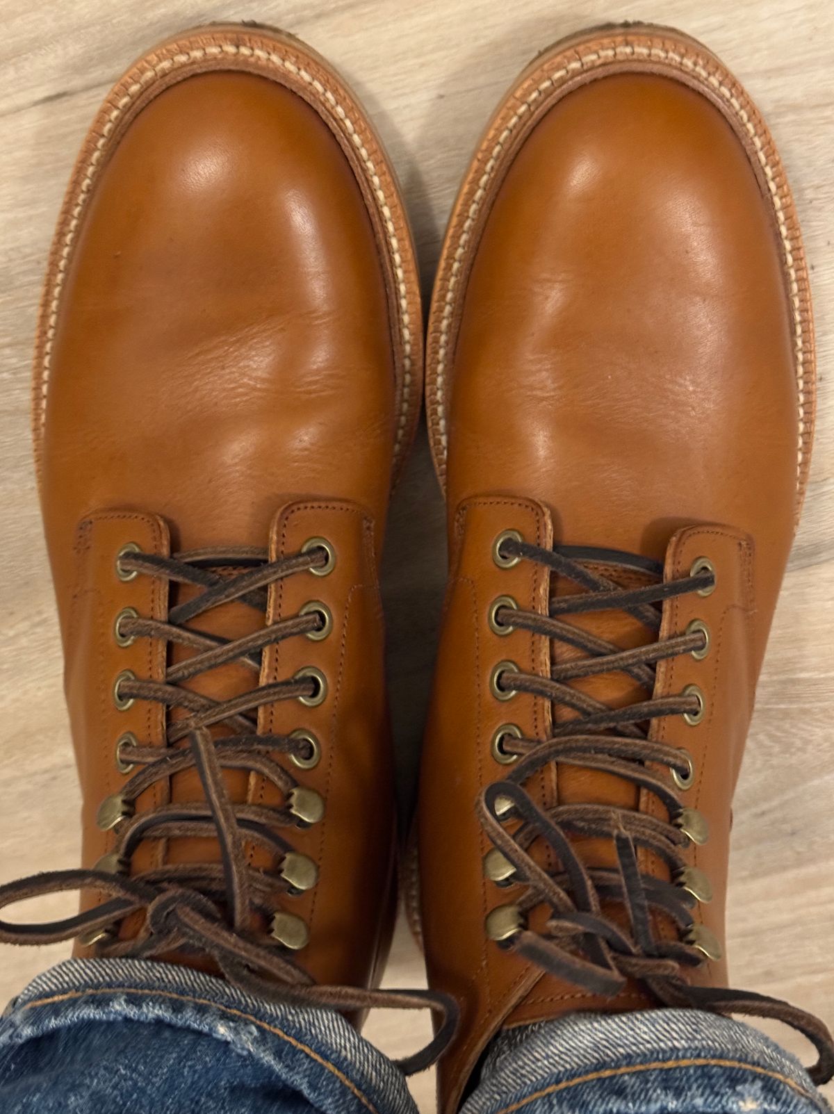 Photo by Pedro on December 18, 2024 of the Grant Stone Diesel Boot in Badalassi Carlo Saddle Tan Minerva.