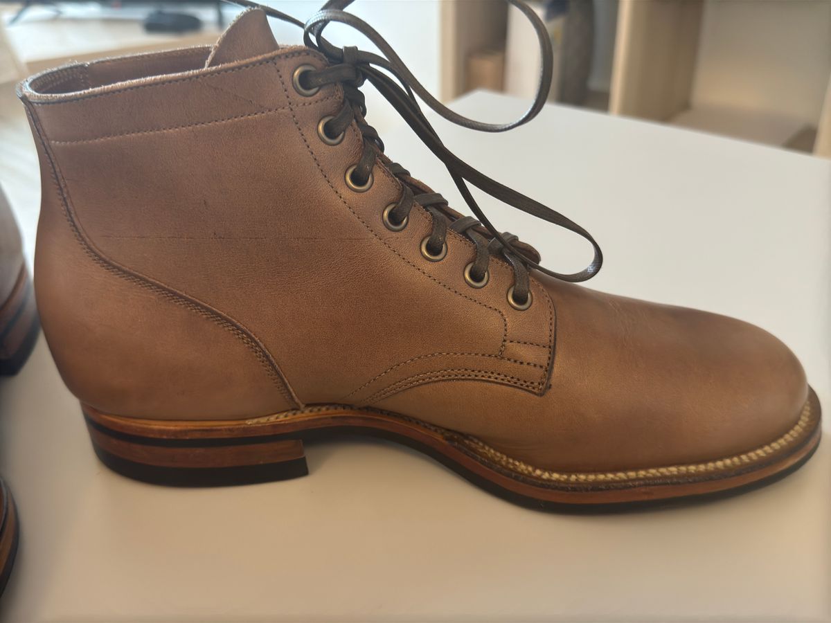 Photo by Pedro on January 18, 2025 of the Viberg Service Boot in Horween Natural Chromexcel.